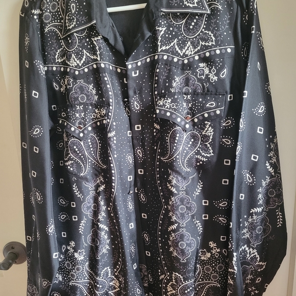 DSQUARED2 RARE BANDANA PRINT BLACK DRESS SHIRT L - Picture 6 of 8